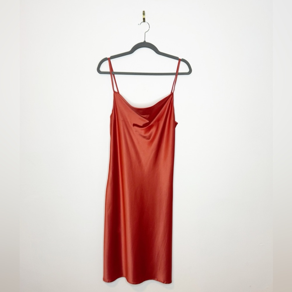 Women’s Elegant Slip Dress - Burnt Orange - Size 8